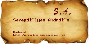 Seregélyes András névjegykártya